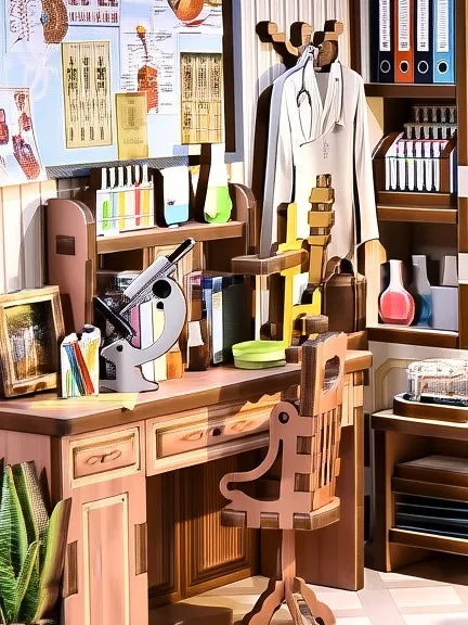 Microscope et blouse médicale