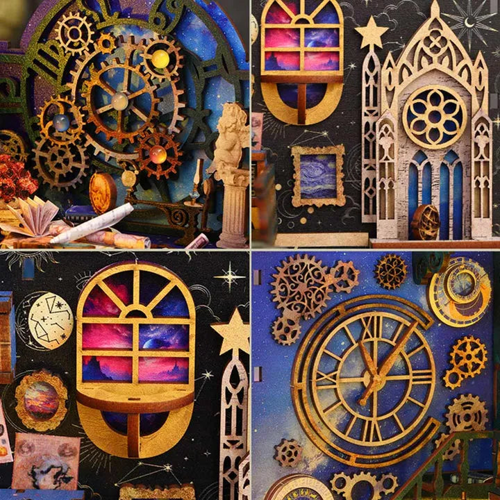 Book Nook - Interstellar Exploration, un kit créatif pour construire un diorama miniature. Parfait pour décorer une bibliothèque ou comme cadeau original pour un amoureux des livres. Par Nookette.