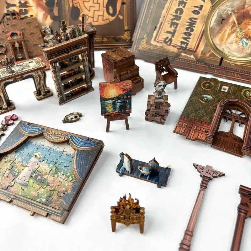 Book Nook - Key Tracking, un kit créatif pour construire un diorama miniature. Parfait pour décorer une bibliothèque ou comme cadeau original pour un amoureux des livres. Par Nookette.