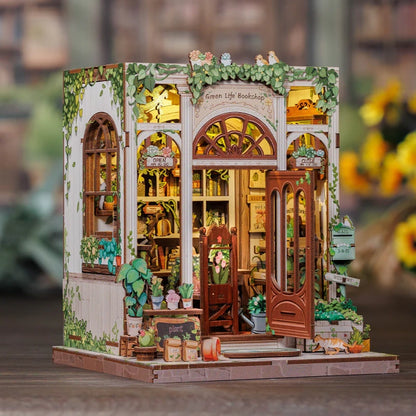 Green Life Bookshop: Bookstore aux Fleurs et à la Nature Book Nook