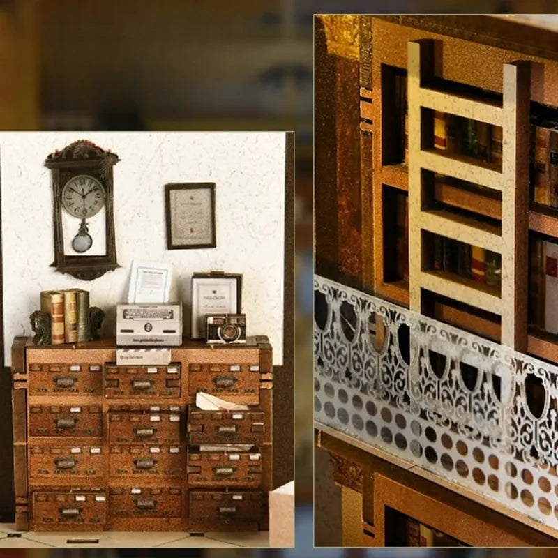 Book Nook - Law Library, un kit créatif pour construire un diorama miniature. Parfait pour décorer une bibliothèque ou comme cadeau original pour un amoureux des livres. Par Nookette.