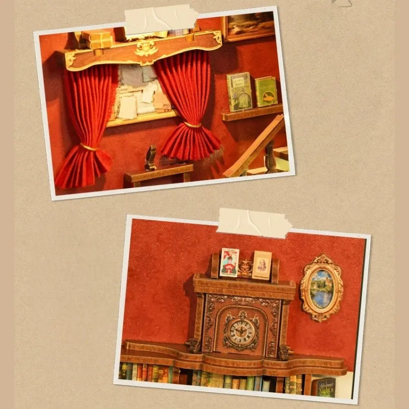 Book Nook - Left Bank Bookstore, un kit créatif pour construire un diorama miniature. Parfait pour décorer une bibliothèque ou comme cadeau original pour un amoureux des livres. Par Nookette.