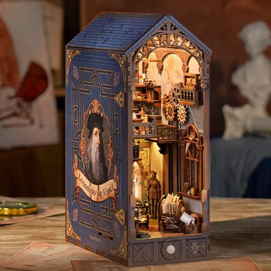 Leonardo Da Vinci : Atelier Renaissance Bois Secret Book Nook
