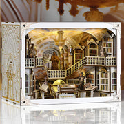 Book Nook - Library of Gods Max, un kit créatif pour construire un diorama miniature. Parfait pour décorer une bibliothèque ou comme cadeau original pour un amoureux des livres. Par Nookette.