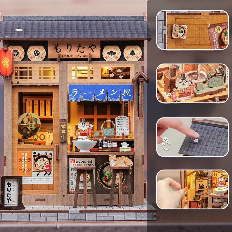 Book Nook - Morita-Ya, un kit créatif pour construire un diorama miniature. Parfait pour décorer une bibliothèque ou comme cadeau original pour un amoureux des livres. Par Nookette.