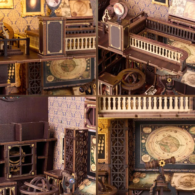 Book Nook - Museum of Astronomy, un kit créatif pour construire un diorama miniature. Parfait pour décorer une bibliothèque ou comme cadeau original pour un amoureux des livres. Par Nookette.