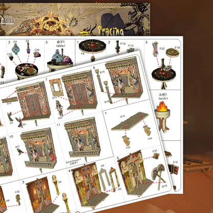 Booknook - Mysterious Egypt, un kit créatif pour construire un diorama miniature. Parfait pour décorer une bibliothèque ou comme cadeau original pour un amoureux des livres. Par Nookette.