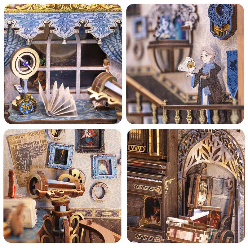 Book Nook | Nebula Common Room, un kit créatif pour construire un diorama miniature. Parfait pour décorer une bibliothèque ou comme cadeau original pour un amoureux des livres. Par Nookette.