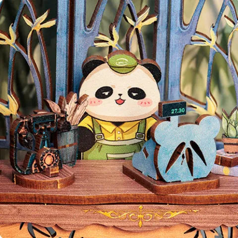 Bibliothèque de prêt de livres avec panda