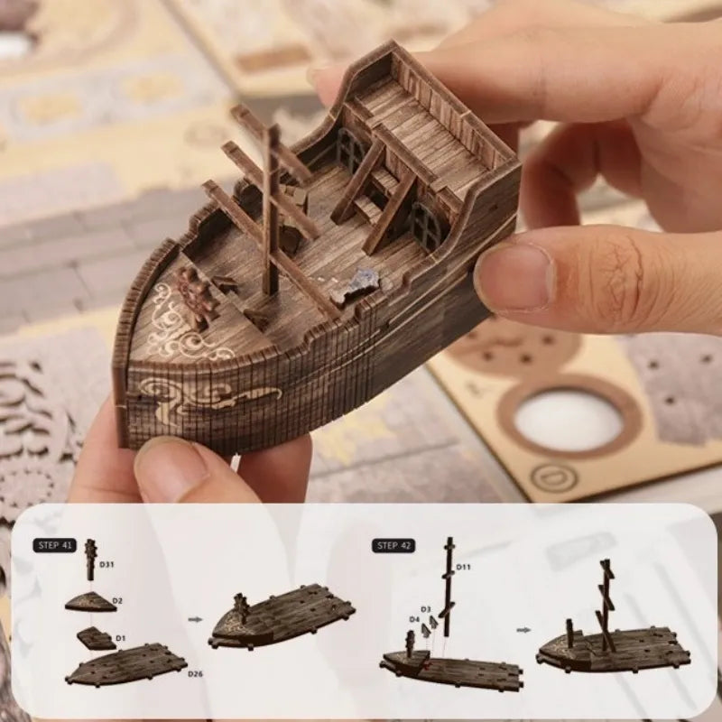 Book Nook - Riddle on the Seabed, un kit créatif pour construire un diorama miniature. Parfait pour décorer une bibliothèque ou comme cadeau original pour un amoureux des livres. Par Nookette.