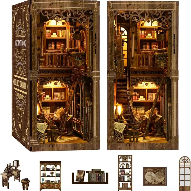 Book Nook - Royal Seamer, un kit créatif pour construire un diorama miniature. Parfait pour décorer une bibliothèque ou comme cadeau original pour un amoureux des livres. Par Nookette.