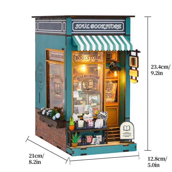Soul Bookstore: Maison Bookstore aux Lumières LED Book Nook