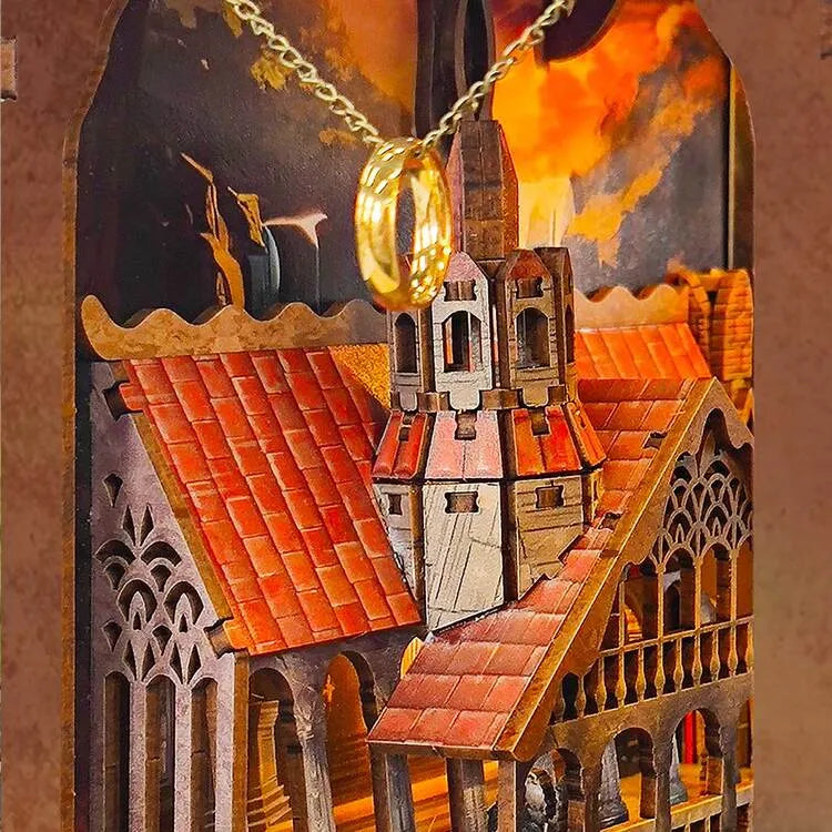 Book Nook - Spirit Valley Magic Ring, un kit créatif pour construire un diorama miniature. Parfait pour décorer une bibliothèque ou comme cadeau original pour un amoureux des livres. Par Nookette.