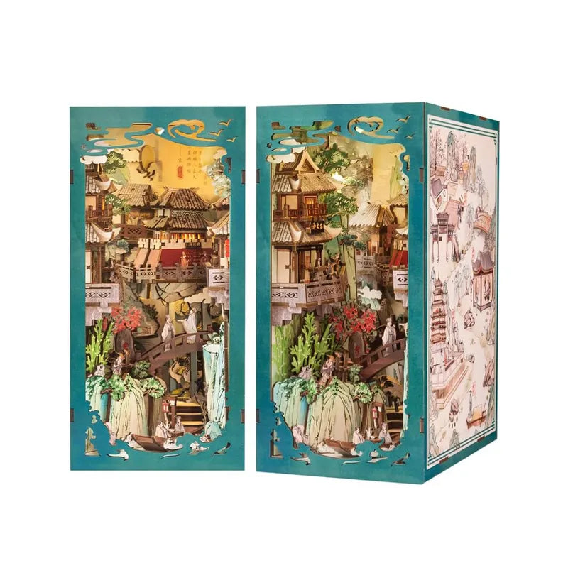 Book Nook | Su Dongpo's Life, un kit créatif pour construire un diorama miniature. Parfait pour décorer une bibliothèque ou comme cadeau original pour un amoureux des livres. Par Nookette.