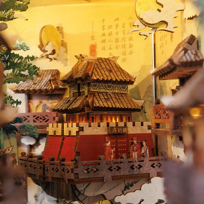 Book Nook | Su Dongpo's Life, un kit créatif pour construire un diorama miniature. Parfait pour décorer une bibliothèque ou comme cadeau original pour un amoureux des livres. Par Nookette.