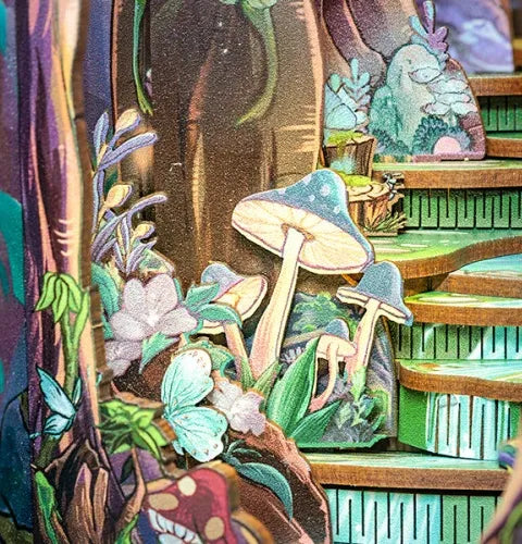 Champignons bleus parsemés