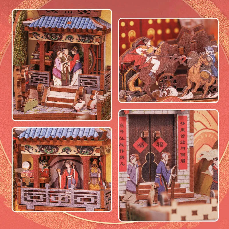 Book Nook | The Legend of Mulan, un kit créatif pour construire un diorama miniature. Parfait pour décorer une bibliothèque ou comme cadeau original pour un amoureux des livres. Par Nookette.