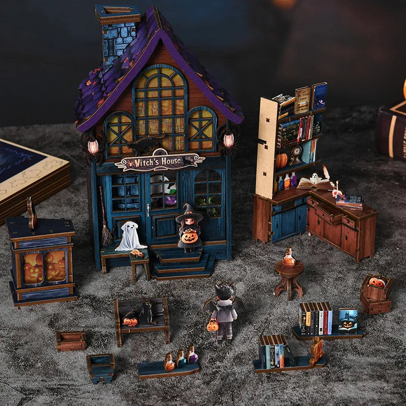 Book Nook - The Magical Night Of The Castle, un kit créatif pour construire un diorama miniature. Parfait pour décorer une bibliothèque ou comme cadeau original pour un amoureux des livres. Par Nookette.