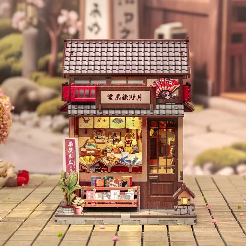 Book Nook Japan - Tsukino Eogi-dou, un kit créatif pour construire un diorama miniature. Parfait pour décorer une bibliothèque ou comme cadeau original pour un amoureux des livres. Par Nookette.