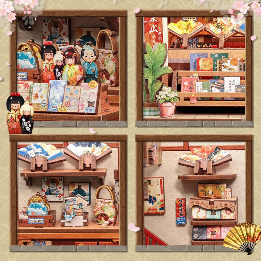 Book Nook Japan - Tsukino Eogi-dou, un kit créatif pour construire un diorama miniature. Parfait pour décorer une bibliothèque ou comme cadeau original pour un amoureux des livres. Par Nookette.