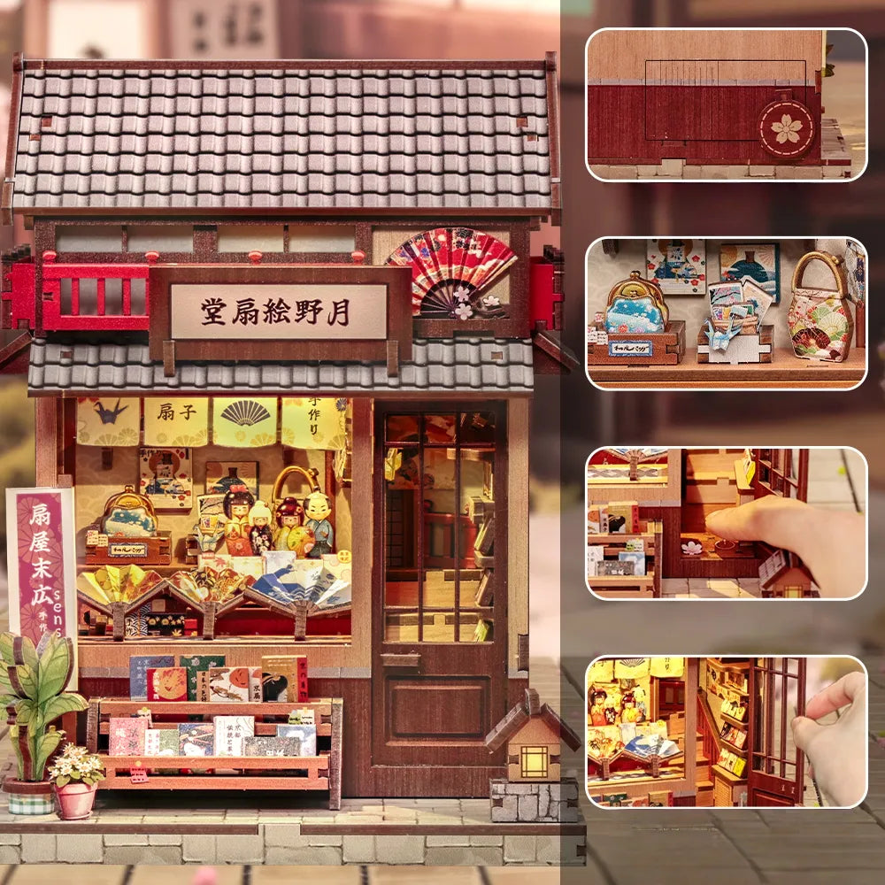Book Nook Japan - Tsukino Eogi-dou, un kit créatif pour construire un diorama miniature. Parfait pour décorer une bibliothèque ou comme cadeau original pour un amoureux des livres. Par Nookette.
