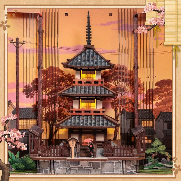 Majestueuse pagode au couchant