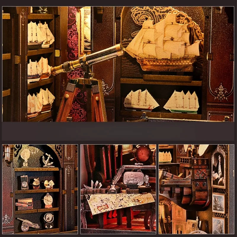 Book Nook - Voyage Memories, un kit créatif pour construire un diorama miniature. Parfait pour décorer une bibliothèque ou comme cadeau original pour un amoureux des livres. Par Nookette.