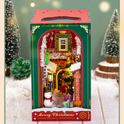 Book Nook - Winter Of Christmas, un kit créatif pour construire un diorama miniature. Parfait pour décorer une bibliothèque ou comme cadeau original pour un amoureux des livres. Par Nookette.