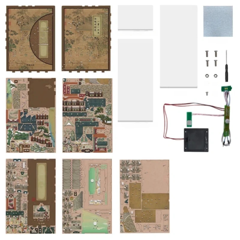 Book Nook - Song Dynasty Culture, un kit créatif pour construire un diorama miniature. Parfait pour décorer une bibliothèque ou comme cadeau original pour un amoureux des livres. Par Nookette.