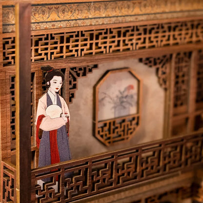 Booknooks | Elegant Song Dynasty, un kit créatif pour construire un diorama miniature. Parfait pour décorer une bibliothèque ou comme cadeau original pour un amoureux des livres. Par Nookette.