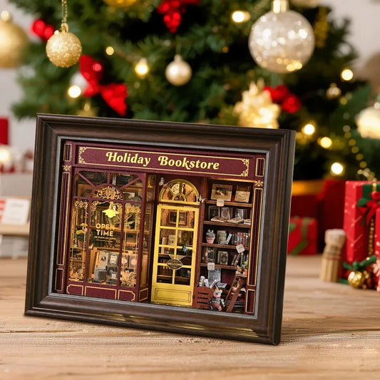 Kit cadre 3D DIY - Street Corner Holiday bookstore