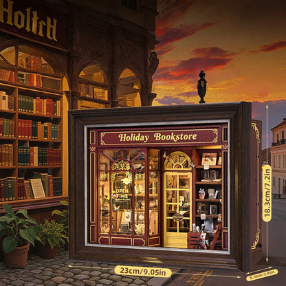 Kit cadre 3D DIY - Street Corner Holiday bookstore