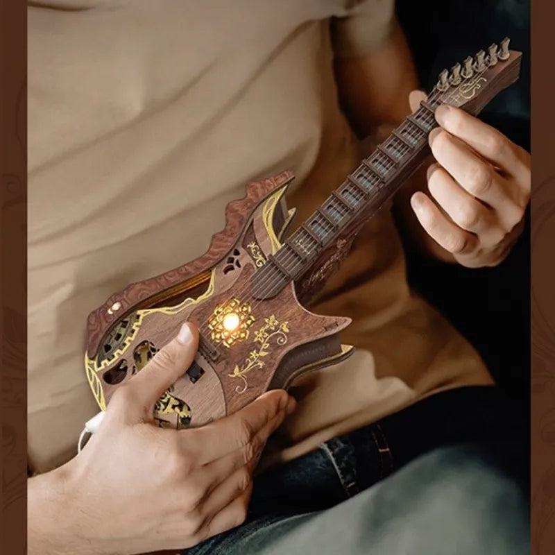 Puzzle 3D en Bois - Aurora Electric Guitar