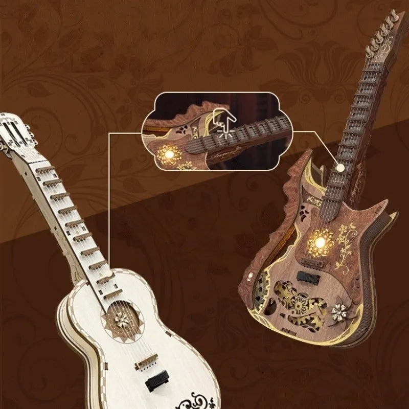 Puzzle 3D en Bois - Aurora Electric Guitar