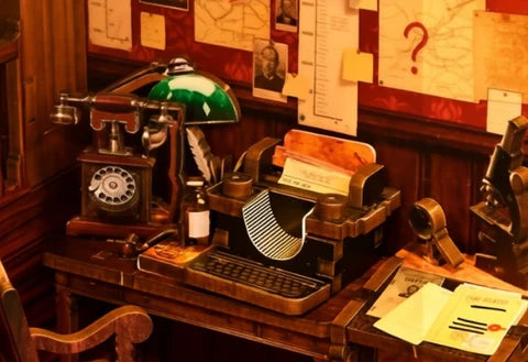 Machine à écrire et tableau d'indices