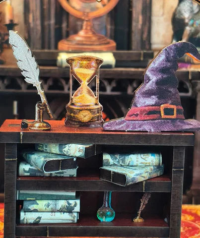 Chapeau de sorcier et sablier