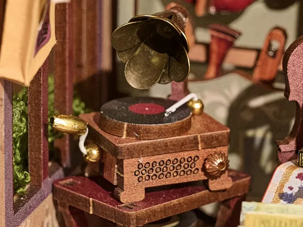 Gramophone rétro en bois