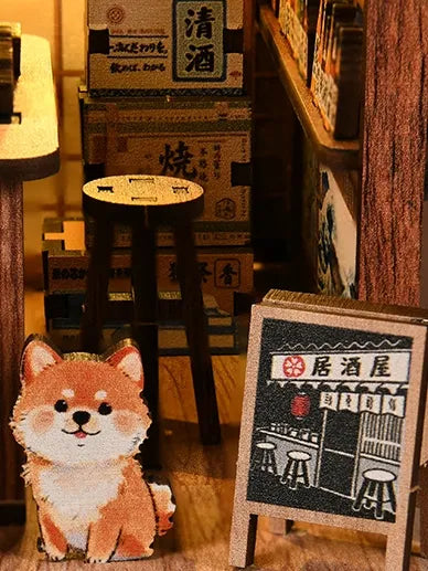 Chien Shiba et ardoise d'Izakaya