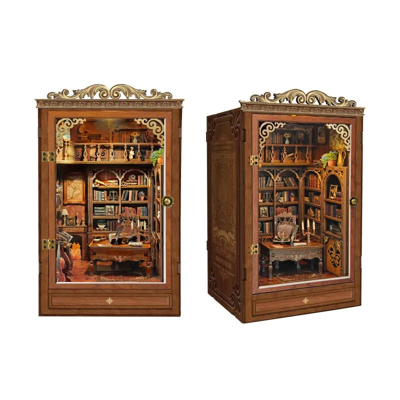 Maison Miniature - Time Book House, un kit créatif pour construire un diorama miniature. Parfait pour décorer une bibliothèque ou comme cadeau original pour un amoureux des livres. Par Nookette.