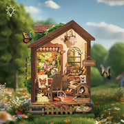 Maison Miniature - Butterfly House, un kit créatif pour construire un diorama miniature. Parfait pour décorer une bibliothèque ou comme cadeau original pour un amoureux des livres. Par Nookette.