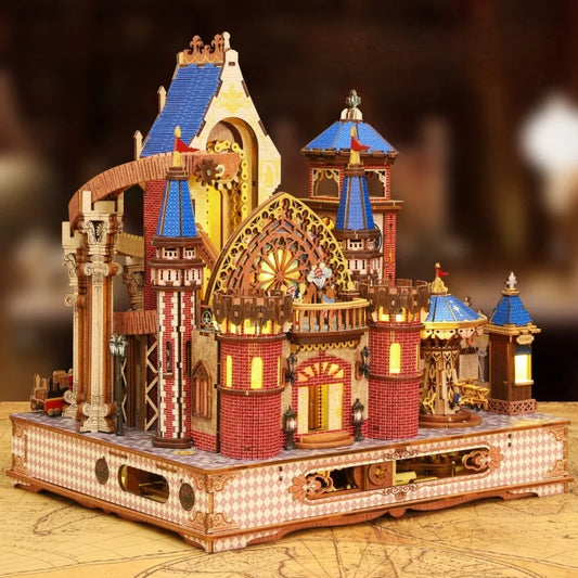 Maison Miniature - Annecy Castle, un kit créatif pour construire un diorama miniature. Parfait pour décorer une bibliothèque ou comme cadeau original pour un amoureux des livres. Par Nookette.