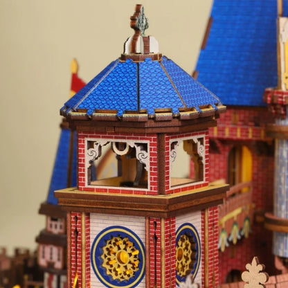 Maison Miniature - Annecy Castle, un kit créatif pour construire un diorama miniature. Parfait pour décorer une bibliothèque ou comme cadeau original pour un amoureux des livres. Par Nookette.