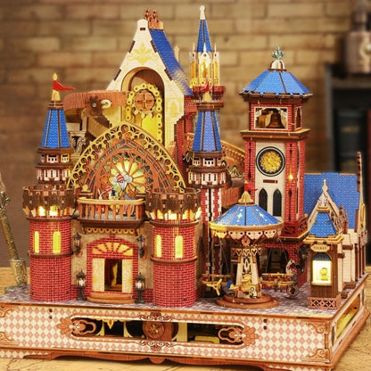 Maison Miniature - Annecy Castle, un kit créatif pour construire un diorama miniature. Parfait pour décorer une bibliothèque ou comme cadeau original pour un amoureux des livres. Par Nookette.