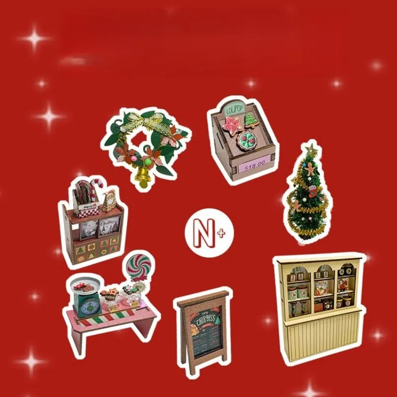 Maison Miniature - Candy House, un kit créatif pour construire un diorama miniature. Parfait pour décorer une bibliothèque ou comme cadeau original pour un amoureux des livres. Par Nookette.