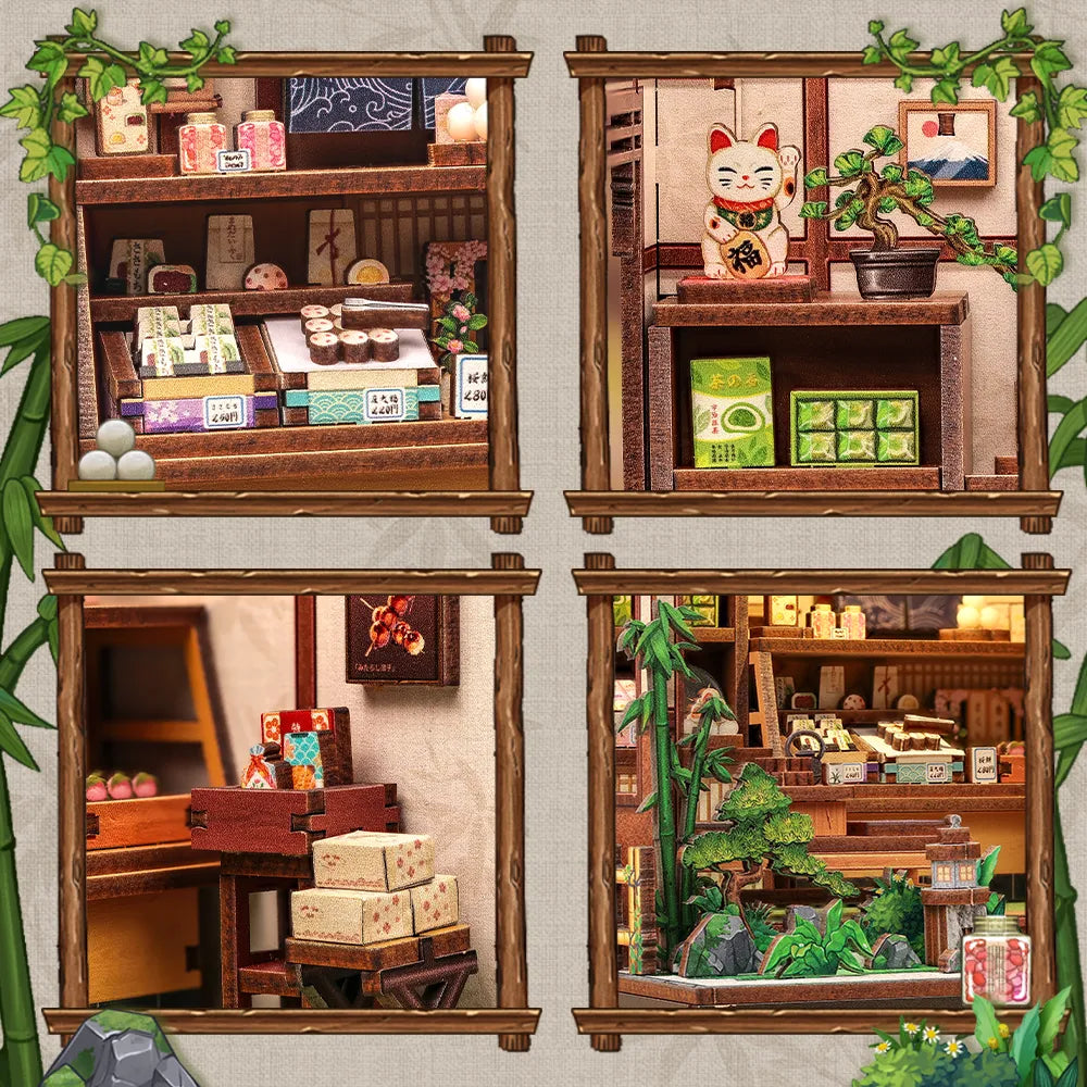 Book Nook Japan - Kanmi-dokoro Kurihara, un kit créatif pour construire un diorama miniature. Parfait pour décorer une bibliothèque ou comme cadeau original pour un amoureux des livres. Par Nookette.