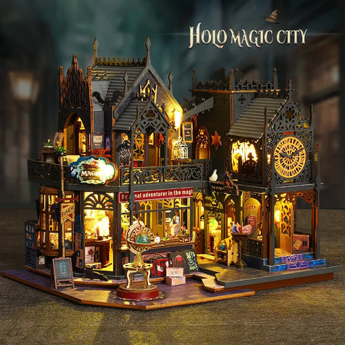 Holo Magic City : Ville Magique Cristaux Lumières Maison Miniature