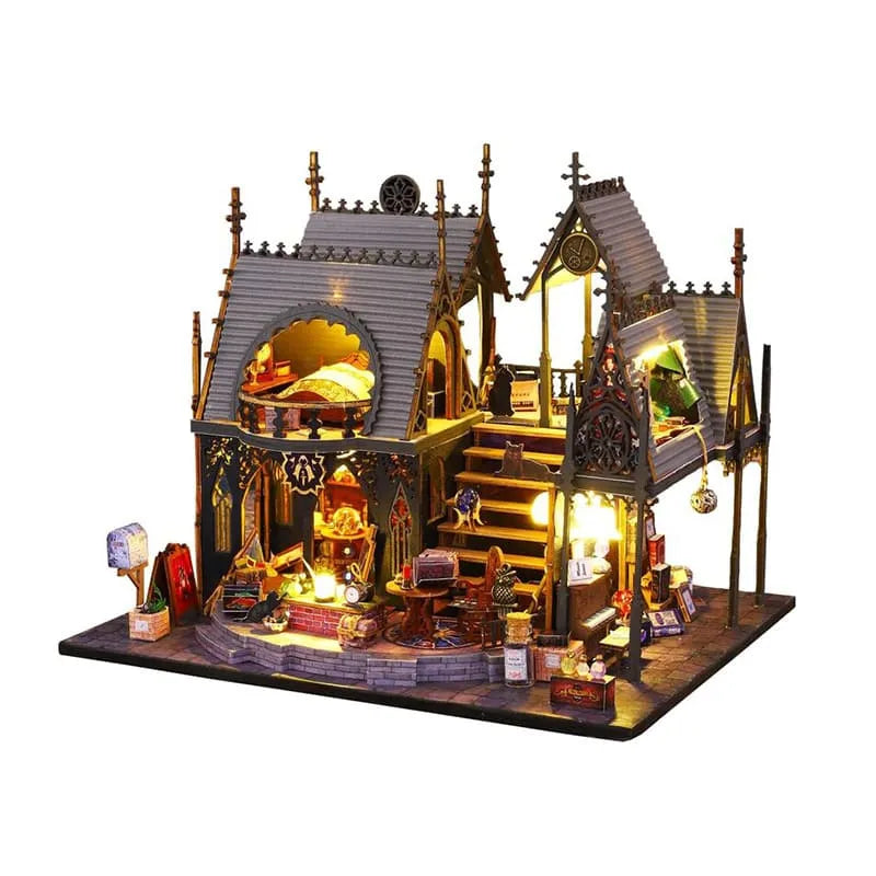 Maison Miniature - Luna Magic House, un kit créatif pour construire un diorama miniature. Parfait pour décorer une bibliothèque ou comme cadeau original pour un amoureux des livres. Par Nookette.