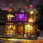 Maison Miniature - Magic Treasure House, un kit créatif pour construire un diorama miniature. Parfait pour décorer une bibliothèque ou comme cadeau original pour un amoureux des livres. Par Nookette.