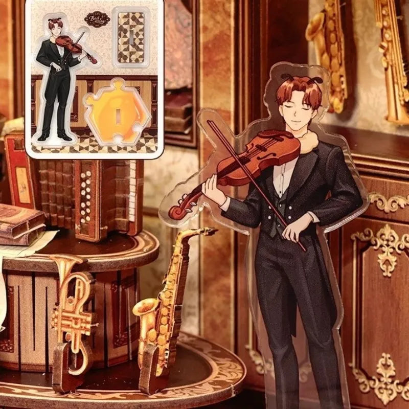 Maison Miniature - Bach Strings, un kit créatif pour construire un diorama miniature. Parfait pour décorer une bibliothèque ou comme cadeau original pour un amoureux des livres. Par Nookette.