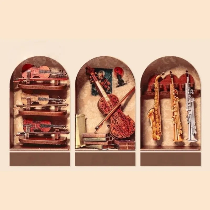 Maison Miniature - Bach Strings, un kit créatif pour construire un diorama miniature. Parfait pour décorer une bibliothèque ou comme cadeau original pour un amoureux des livres. Par Nookette.